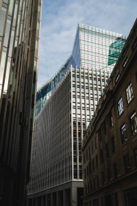 A photo of skyscrapers in London